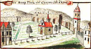 Der Burgplatz und Corporisti Capell. - Plac zamkowy i kaplica Boego Ciaa, widok oglny